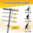 Kick Scooter for Kids Teens & Adults, 4 Adjustable Heights, 8IN All Terrain Big Wheels, Dual Brakes & Dual Suspension, Foldable and Lightweight, Gifts for Girls Boys by TinyTreasures Baby Boutique