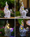 Nacome Solar Funny Gnome Statue for Garden: Outside Decor with Blow Bubbles Ball Lights Clearance for Yard Art Lawn Ornaments Porch Patio Balcony - Birthday Gifts for Grandma Mom Women by GreenHaven Gardens