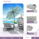 Midtown Umbrellas Sunbrella Umbrella 9 Feet Outdoor Umbrella With Infused Gem Acrylic Fabric - Auto-Tilt Aluminum Frame Patio Umbrella For Backyard, Deck, Garden, Pool - Black Pole by GreenHaven Gardens