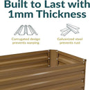 Sunnydaze 11.75" H Raised Metal Garden Bed - Galvanized Raised Garden Bed Outdoor for Vegetables and Flowers - Brown - 4' x 2' Rectangle by GreenHaven Gardens