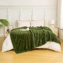 YUSOKI Luxury 3D Bubble Throw Blanket 3.1lb,All Ages,Home Decoration, (Olive Green,60 * 80inches) by CozyNest Decor