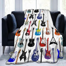 Electric Guitars Pattern Throw Blanket Music Soft Fleece Blanket Men Women Gift for Kids Boys Girls for Party Couch Sofa Bed Deco Blankets 60x50 Inch by CozyNest Decor