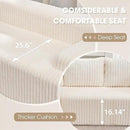 Hobestluk 96” Modular Sectional Sofa Couches L-Shape Couch 3 Seat Modular Sofa Memory Foam Sectional Couches for Living Room, Cloud Couch with Oversized Chaise (White, Stripe (Left Facing Chaise)) by CozyNest Decor