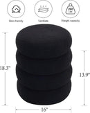 ONEVOG 16 Inch Small Ottoman Foot Rest, Sherpa Storage Ottoman for Toys, Black Vanity Stool Soft Tufted Fabric Pouf, Footstool Seat for Living Room, Dorm, Bedroom by CozyNest Decor
