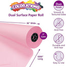 Colorations Arts and Crafts Paper Roll - 36" x 1000', Pink, Dual Surface, Markers, Finger Paints, Painting, Watercolors, Acrylic Paints, Wall Art, Bulletin Board Paper, Kids Crafts (Item