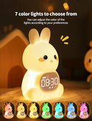 MASHI Bunny Alarm Clock, Toddler Sleep Training Clock with Sun & Moon, Sleep Sound Machine, Night Lights, Alarm Clock for Kids, Gift Ideas for Kids Child by TinyTreasures Baby Boutique