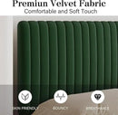 King Size Bed Frame, Velvet Upholstered Platform Bed with Vertical Channel Tufted Headboard and Footboard, No Box Spring Required, Easy Assembly, Green by CozyNest Decor