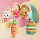 HUZU Easter Snap Builders, Easter Basket Stuffers Bunny, Carrot, Egg, Chick Wooden Puzzle Toy, Basket Essentials Take Apart & Mix Characters Kids Montessori STEM Fine Motor Skill by TinyTreasures Baby Boutique