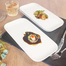 Serving Platters Set of 4, Rectangular Serving Plates, Serving Trays for Entertaining Party, Microwave,Oven,Dishwasher Safe,Kitchen Dinnerware, White 12.4 Inch by CozyNest Decor