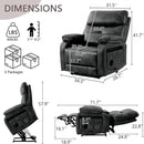 Dual Motor Power Lift Recliner Chair for Adult & Elderly, Infinite Position Lay Flat Lift Chair with Heat & Massage, Cup Holder, Lumbar Pillow, Wireless Charger, USB Ports, Leather (Silver Grey) by CozyNest Decor