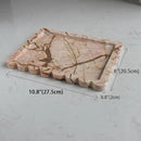 Natural Luxury Scalloped Marble Tray 10.8"x8", Rectangle Vanity Tray for Bathroom Kitchen Counter, Decorative Tray for Dresser Home Decor (Pink Marble) by CozyNest Decor