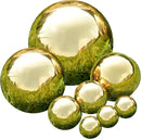 Nerien Gazing Ball, Stainless Steel Garden Mirror Globe, Polished Ornament Sphere, Hollow Floating Reflective Hemisphere, for Home Outdoor Pond Housewarming Swimming Pool Decoration, Gold, 8Pcs by GreenHaven Gardens