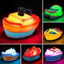 Bath Toys, 6 Packs Light up Boat Floating Rubber Set, Flashing Color Changing Light in Water, Tub Gift for Baby Infant Toddler Child Kid, Bathtub Ship Toy for Bathroom Shower Game Swimming Pool Party by TinyTreasures Baby Boutique