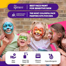 Blue Squid Face Paint Crayons for Kids - 18pcs XL Non-Toxic, Washable Body Paint Crayons - Our Face Painting Kit Makeup Sticks are Easy to Use, Safe for Sensitive Skin and Perfect for a Kids Party by TinyTreasures Baby Boutique