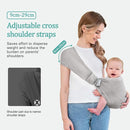 Baby Sling Carrier,Baby Carrier Newborn to Toddler,Toddler Carrier,Portable Lightweight & Spreadable Shoulder Straps (Light Grey) by TinyTreasures Baby Boutique
