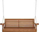 Amish Casual 5 Foot Roll Back Porch Swing with Cup Holders in Oak Stain - Amish Made in The USA from Treated Pine Heavy Duty 700 Lb. Weight Capacity by GreenHaven Gardens
