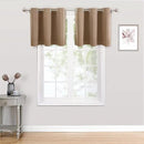 ChrisDowa Small Kitchen Valances for Windows - Grommet Short Thermal Insulated Room Darkening Window Valances Curtains for Living Room (2 Panels, Cappuccino, 52 x 18 Inch) by CozyNest Decor