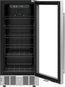 KoolMore 15” Inch Small Built-In Refrigerator and Beverage Cooler for Soda Cans, Beer Cans, Food and Fresh Snacks, 5 Wire Shelves, Adjustable Temperature Range (KM-BIR3C-GD), Stainless Steel by CozyNest Decor