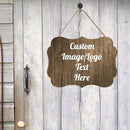Personalized Wooden Welcome Sign Front Door Decor Home Sign Customized Image/Text Hanging Farmhouse Decorations for Home Office 11.2 * 8 Inch by CozyNest Decor