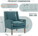 COLAMY Modern Wingback Living Room Chair Set of 2, Upholstered Fabric Accent Armchair, Single Sofa Chair with Lounge Seat and Wood Legs for Bedroom/Office/Reading Spaces, Teal by CozyNest Decor