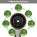 RESTMO Garden Hose Nozzle, Heavy Duty Metal Water Hose Nozzle with 7 Adjustable Spray Patterns, High Pressure Hand Sprayer with Flow Control, Best for Watering Plant & Lawn, Washing Car & Pet, Brown by GreenHaven Gardens