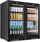 Tylza Back Bar Cooler With 2 Glass Doors, 7.2 Cu.Ft Under Counter Back Bar Refrigerator with LED Lighting, Safety Locks, Counter Height Bar Beverage Cooler for Beer, Soda Drinks, Wine, Black by CozyNest Decor