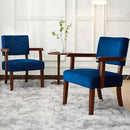 Accent Chair Set of 2 with Table, Living Room Chairs with Velvet Soft Seat & Armrests for Living Room Bedroom Reading Room Waiting Room (Velvet Navy) by CozyNest Decor