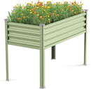 Raised Garden Bed with Legs, 48×24×32in Large Galvanized Elevated Planter Box, Metal Raised Beds for Gardening Backyard Patio Balcony, 400lb Capacity (Olive Green) by GreenHaven Gardens