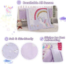 Wowelife Unicorn Crib Bedding Set 3 Pieces Baby Girl Crib Bed Set Crib Comforter Set for Girls Nursery Bedding Set Purple Include Baby Comforter, Skirt and Sheet, Purple by TinyTreasures Baby Boutique