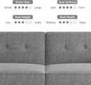 89” Futon Sofa Bed, Comfy Futon Couch Bed with 2 Square Pillows, Convertible Sleeper Sofa with Adjustable Backrest& Armrests, Modern Loveseat Sleeper for Living Room, Bedroom, Light Gray by CozyNest Decor