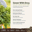 Eden Brothers Green with Envy Flower Mixed Seeds for Planting, 5 lb, 2,400,000+ Seeds with White Yarrow, Cornflower White | Attracts Pollinators, Plant in Spring or Fall, Zones 3, 4, 5, 6, 7, 8, 9, 10 by GreenHaven Gardens