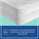 Sealy Baby 2-PACK Fitted Waterproof Infant Crib Mattress Protector Pad and Toddler Bed Cover, Durable and Comfortable Topper, Machine Washable and Dryer Friendly, 52x28”- White by TinyTreasures Baby Boutique