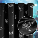 Vangao Kids Curtains for Boys Bedroom Kids Blackout Curtains 84 Inch Length Ocean Aquarium Nursery Drapes for Girls Bedroom Silver Sea Animals Print Thermal Insulated Drapes, Black 2 Panels by TinyTreasures Baby Boutique