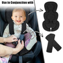Infant Car Seat Insert Head and Body Support, GFU Reversible Newborn Insert for Carseat with Strap Pads, Soft Stroller Cushion Pillow Insert for Boys and Girls, Fits for Stroller, Swing, Black by TinyTreasures Baby Boutique