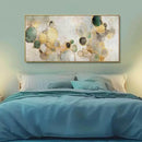 Gold Circle Modern Artwork Framed Abstract Wall Art Green Canvas Decor 24"x48" Wall Decorations for Bedroom Living Room Kitchen by CozyNest Decor