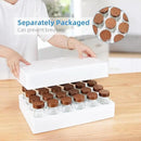 Yangbaga 34Pcs Glass Spice Jars with Labels-4oz Acacia Wood Lid Square Spice Containers with Pepper Grinder Lids &Funnel,Seasoning Jars for Rack Cabinet Drawer by CozyNest Decor