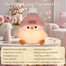 Penguin Silicone Night Light, Cute Pink Penguin Lamp with Knitted Hat, Soft Nursery Nightlight, USB Rechargeable/Dimmable,LED Squishy Novelty Animal Bedside Lamp,Funny Gifts for Kids/Girls by TinyTreasures Baby Boutique
