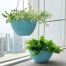 Hanging Planters for Indoor Plants 8/10 Inch, 4 Packs Plant Hanger Outdoor with Drainage Holes, Hanging Basket Flower Pot Perfect for Home, Office and Garden (Sky Blue) by GreenHaven Gardens