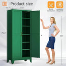 Kitchen Pantry Storage Cabinet with Doors and Adjustable Shelves, Metal ClosetMaid Food Pantry Cabinets, 75" Tall Freestanding Cupboard for Kitchen, Laundry or Utility Room, Green by CozyNest Decor
