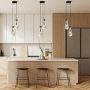 Black Raindrop Pendant Lights Kitchen Island, Bronze 2-Light Cluster Pendant Light for Dining Room, Dimmable Hanging Pendant Lighting Bedroom Light Fixture Ceiling Chandelier for Foyer by CozyNest Decor