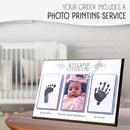Baby Hand and Footprint Kit with Photo & Birth Details, Inkless Hand and Footprint Kit, Newborn Keepsake Plaque, Baby Shower Gifts (STYLE 1 (Fully Personalized) (Welcome Little One)) by TinyTreasures Baby Boutique