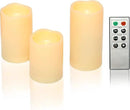 CANDLE CHOICE Waterproof Outdoor Battery Operated Flameless Candles with Remote Timer Plastic Realistic Flickering Fake Electric LED Pillars for Lantern Garden Wedding Christmas Decorations 3 Pack by GreenHaven Gardens