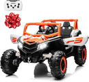 Electric Car for Kids, JOYRACER 24V Ride on Car Battery Powered Off-Road UTV w/Remote Control, 3 Speeds, 4x150W Powerful Motors, 18" Seat, Bluetooth, MP3, Electric Vehicles with Big Pull Bow by TinyTreasures Baby Boutique