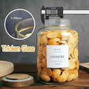 Set Of 2 Large Glass Jar with Wooden Lid with 132 Labels, Glass Storage Jars for Flour Pasta Candy Coffee Cookie and More(70 FL OZ/2000 ml) by CozyNest Decor
