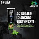 Jagat Devsutra Activated Charcoal & Fresh Mint Toothpaste | Doctor Recommended Ayurvedic, Organic & Herbal | 100% Natural Teeth Whitening, No Fluoride & Artificial Colors, Gum Cure, Vegan - Pack of 4 by CozyNest Decor
