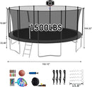 SKYUP Tranpoline 1500LBS 16 15 14 12 10 8 FT Tranpoline for 7-10 Kids and Adults, Windproof Outdoor Tranpoline with Enclosure Net, Basketball Hoop, Easy to Install & Last Long - ASTM Approved by TinyTreasures Baby Boutique