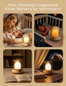 Cute Campfire Lamp, Portable LED Camping Lantern, Rechargeable, Dimming, Candle Lights & Night Light 2 Mode, Table Bedside Lamps, Nightlight for Kids Room, Halloween Decor by TinyTreasures Baby Boutique