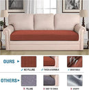 H.VERSAILTEX Super Stretch Individual Seat Cushion Covers Sofa Covers Couch Cushion Covers Slipcover Sets Thick Jacquard Textured Twill Fabric (1 Piece Sofa Cushion Cover, Rust) by CozyNest Decor