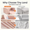 Tiny Land 2-in-1 Foldable Kids Couch with Pockets – Soft Thick Toddler Sofa, Lounger Couch, Convertible Kids Chair for Playroom, Bedroom or Living Room, Gift for Boys & Girls (Pink) by CozyNest Decor