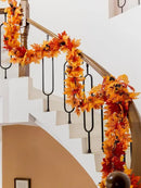 MISSPIN Fall Decor - Fall Garland - 6FT Autumn Maples Leaf Garland for Autumn Decor Hanging Vine for Halloween Thanksgiving Decor Home Wedding Fireplace Party Christmas(Orange) by CozyNest Decor